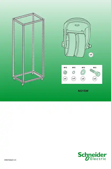 schneider施耐德4 casters double roller for SF enclosures - Instruction Sheet